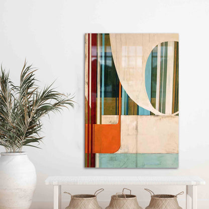 Geometric Abstract Design Glass Wall Art