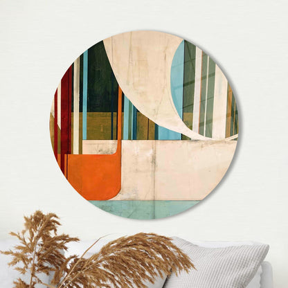Geometric Abstract Design Glass Wall Art