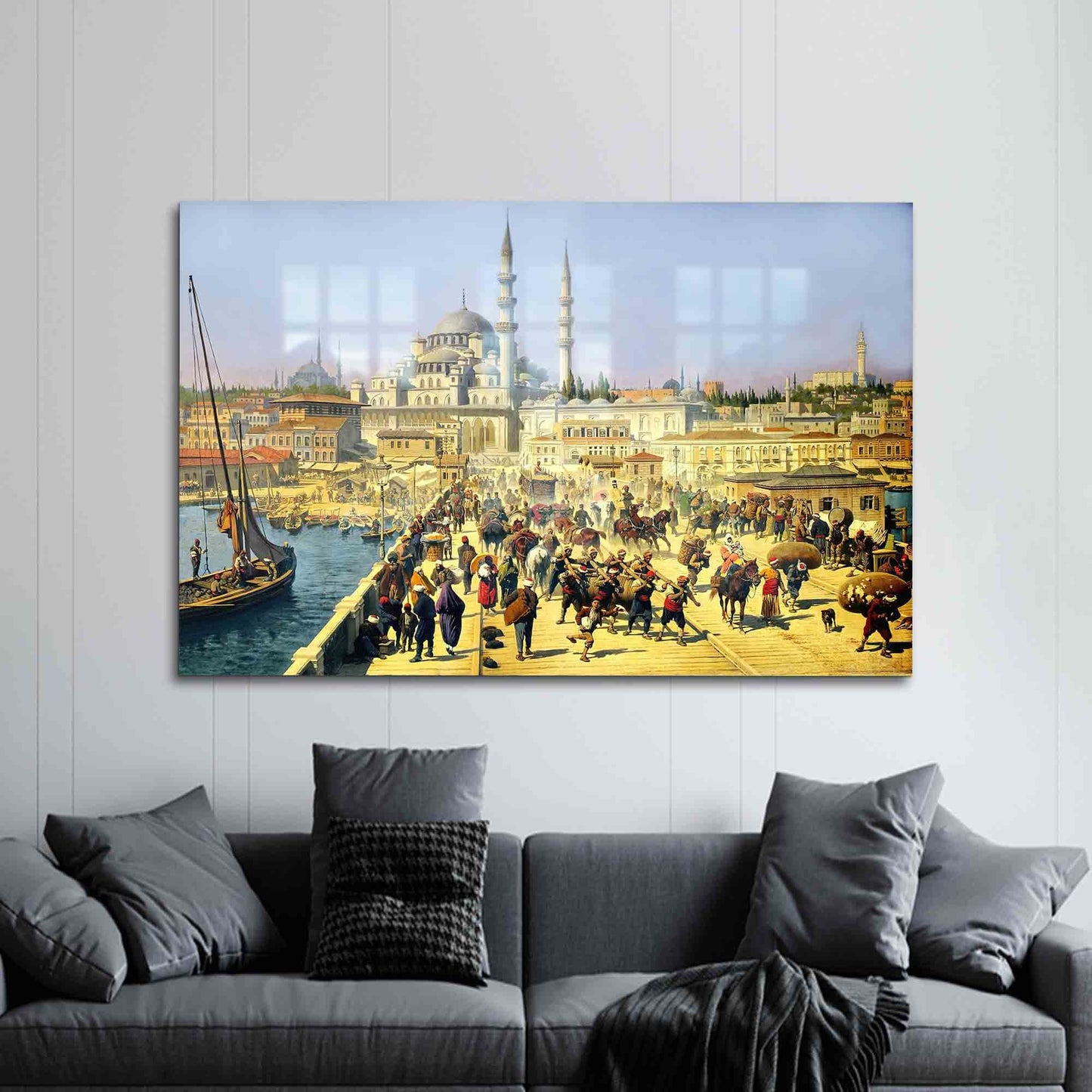 Galata Bridge Landscape Istanbul Glass Wall Art