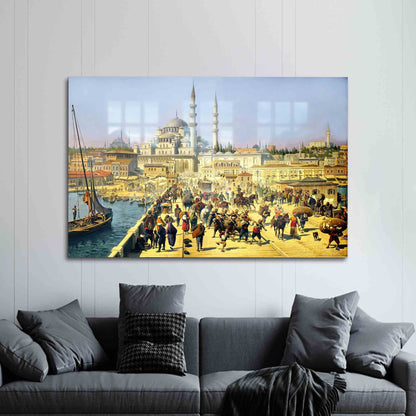 Galata Bridge Landscape Istanbul Glass Wall Art