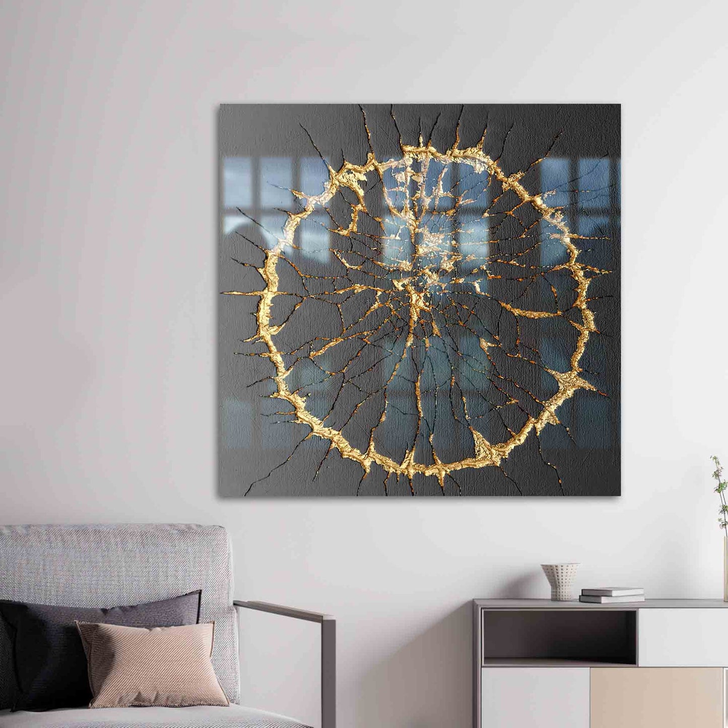 Kintsugi 3D Glass Wall Art