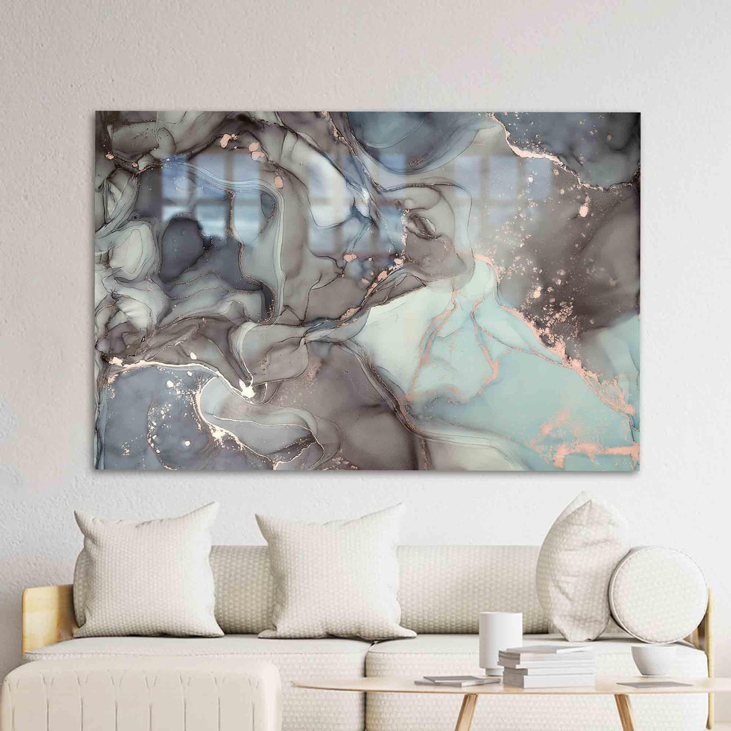 Gray Abstract Glass Wall Art