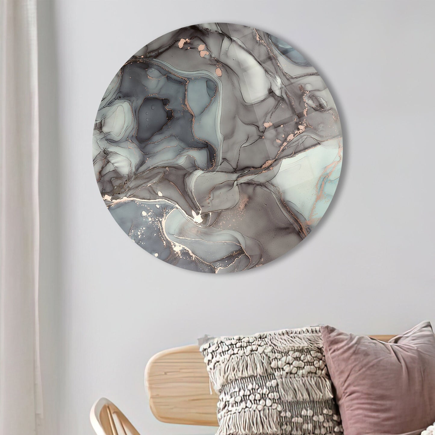 Gray Abstract Glass Wall Art
