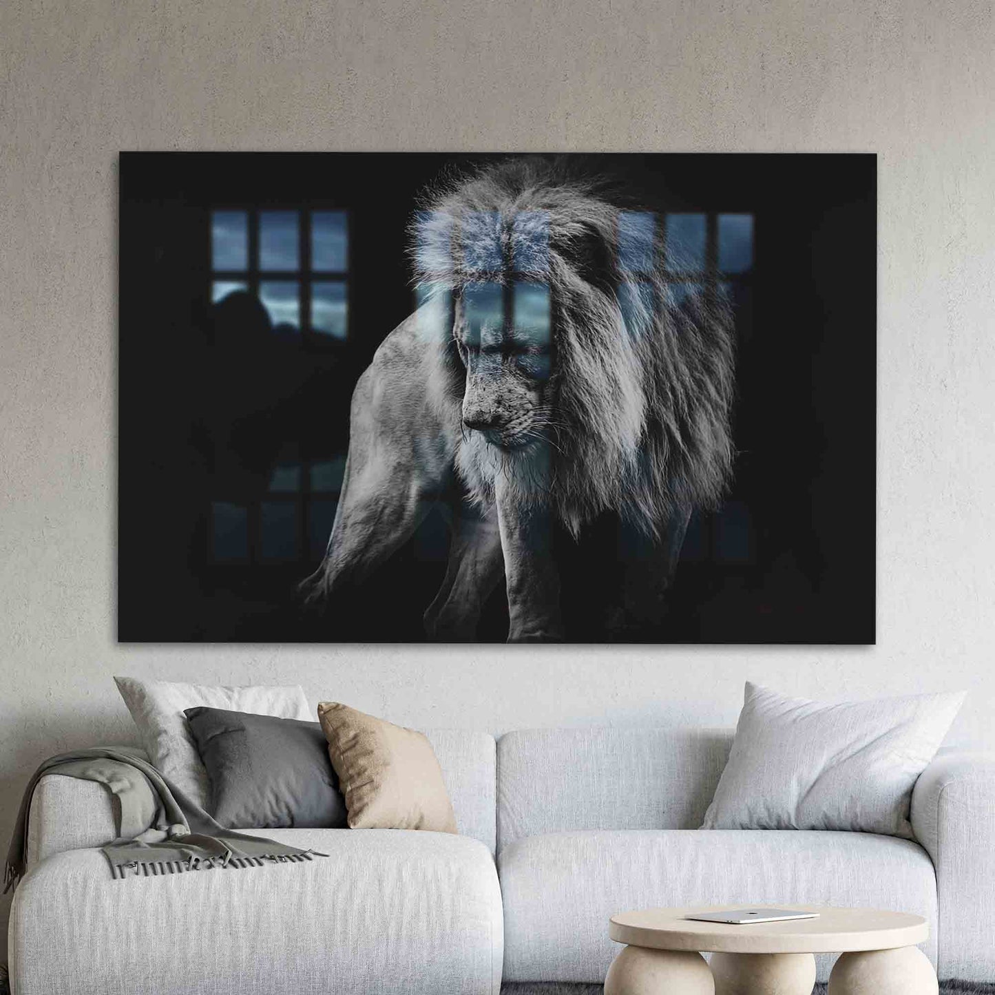 Lion African Glass Wall Art