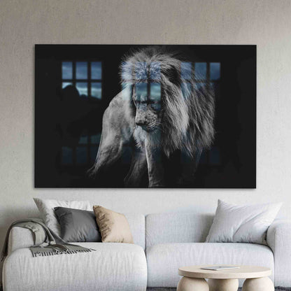 Lion African Glass Wall Art