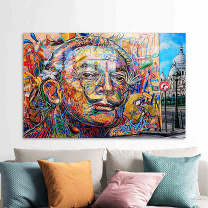 Salvador Dali Graffiti Abstract Glass Wall Art