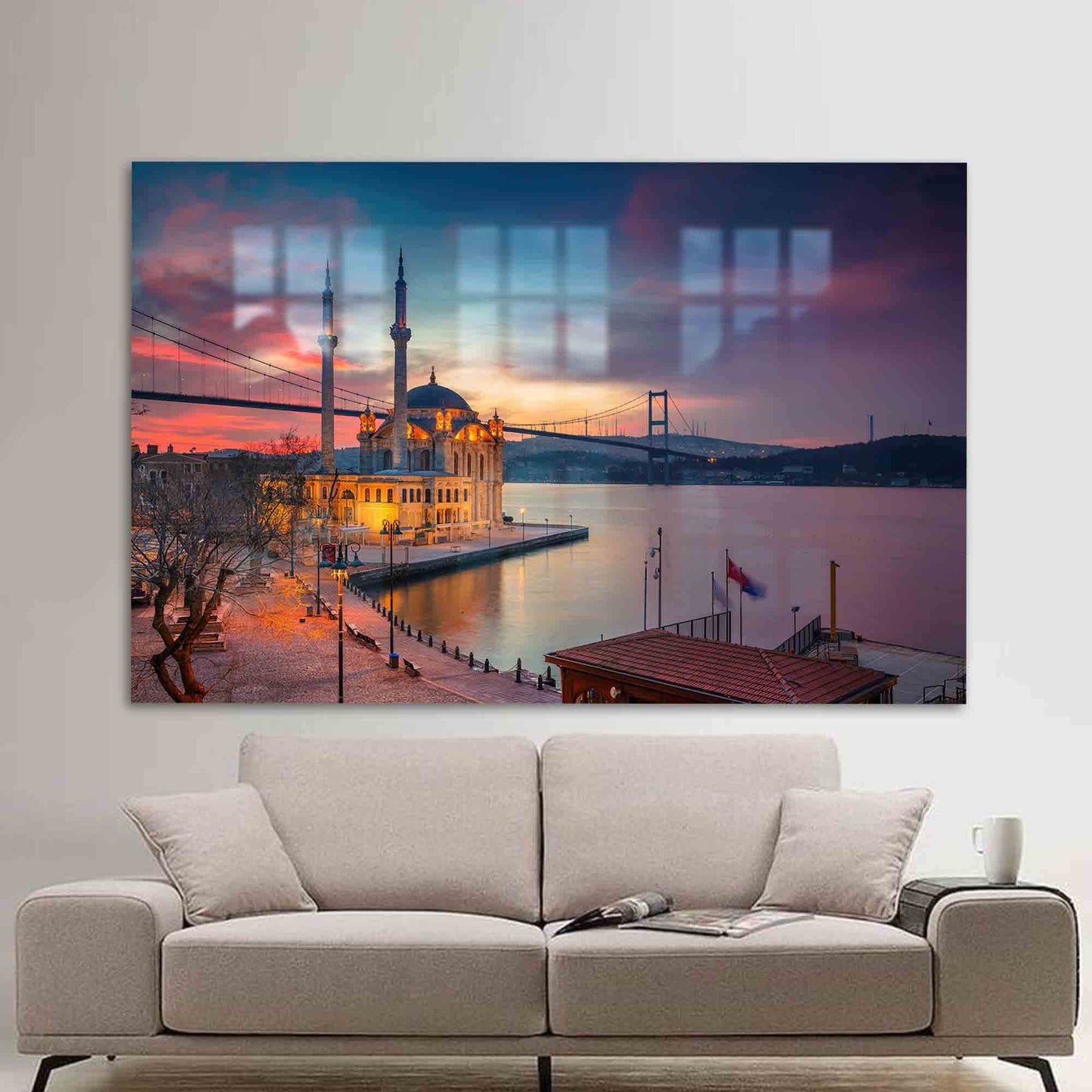 Ortakoy Mosque Istanbul Cityscape Glass Wall Art