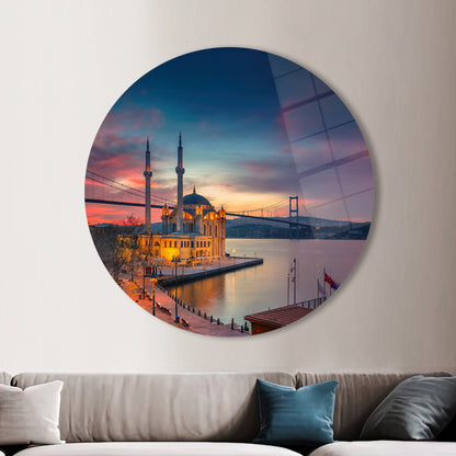 Ortakoy Mosque Istanbul Cityscape Glass Wall Art