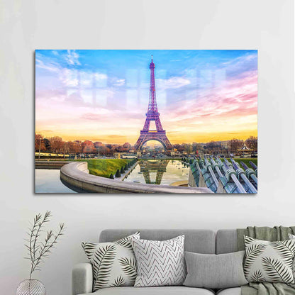 Eiffel Tower 3D Landscape Glass Wall Art
