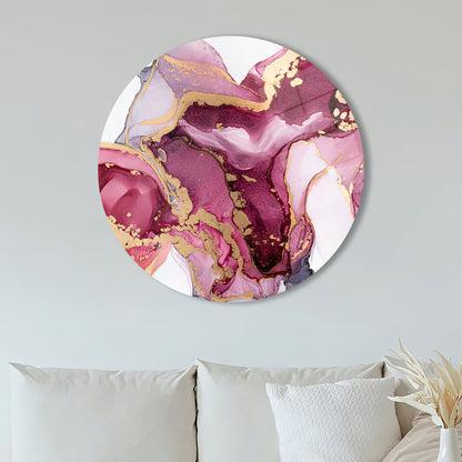 Pink Marble Painting Glass Wall Art