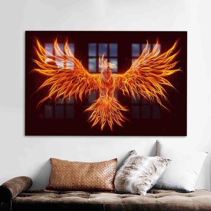 Orange and Black Abstract Glass Wall Art