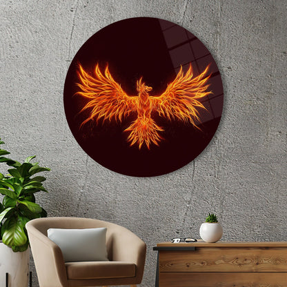Orange and Black Abstract Glass Wall Art