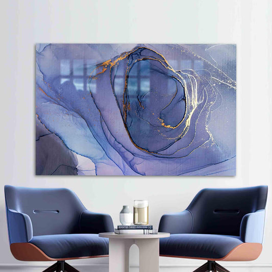 Modern Purple Marble Glass Wall Decoration - Tempered Glass Decor