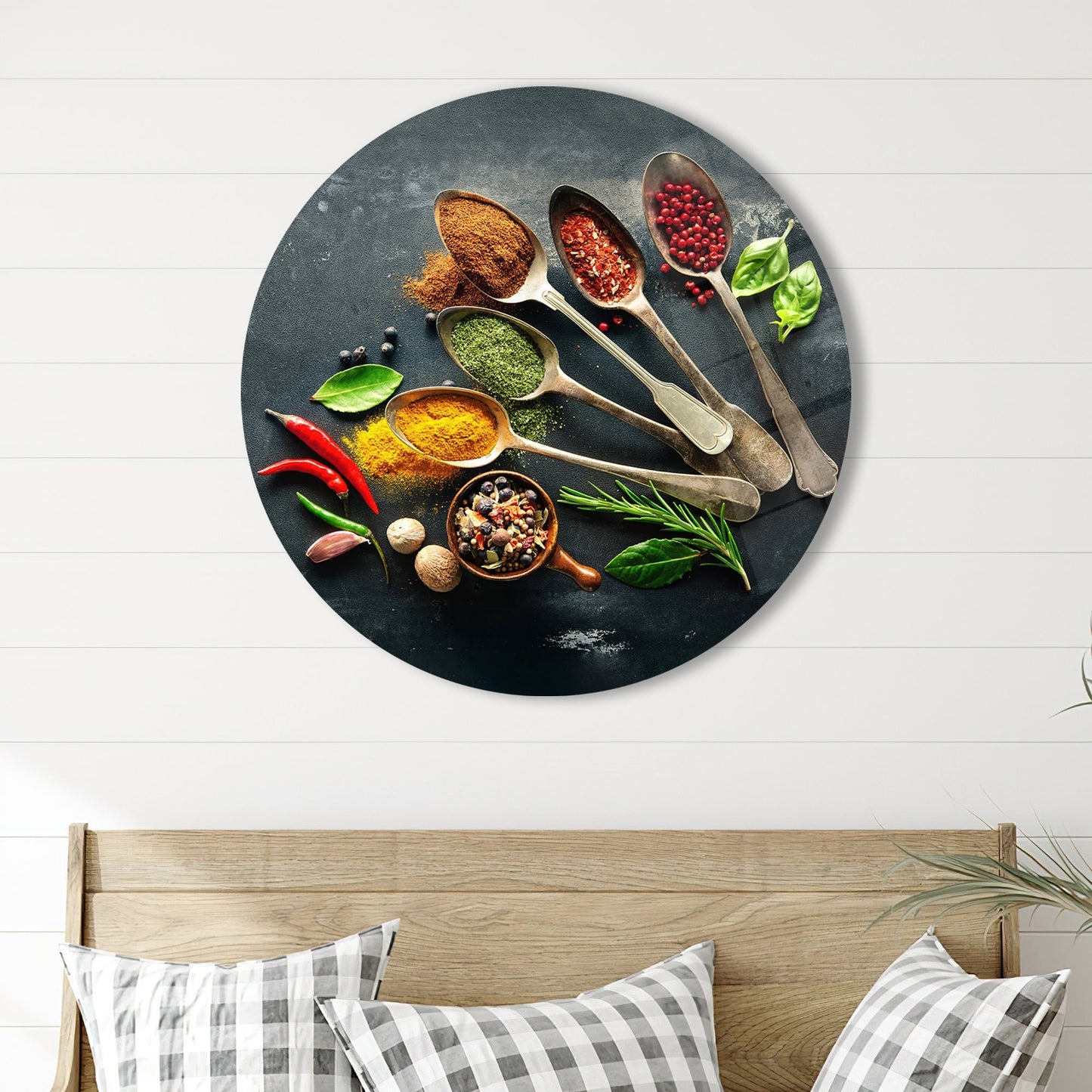 Indian Spices Design Glass Wall Art