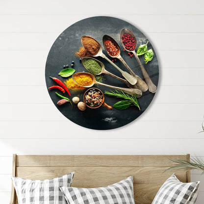 Indian Spices Design Glass Wall Art