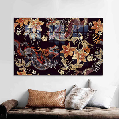 Myth Dragon Glass Wall Art