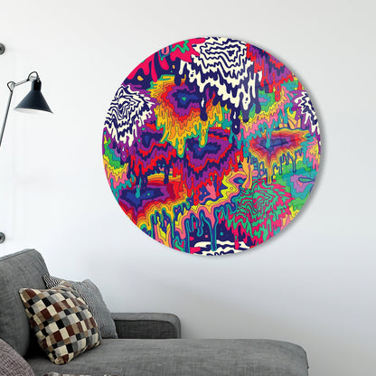 Psychedelic Tapestry Abstract Colorful Glass Wall Art