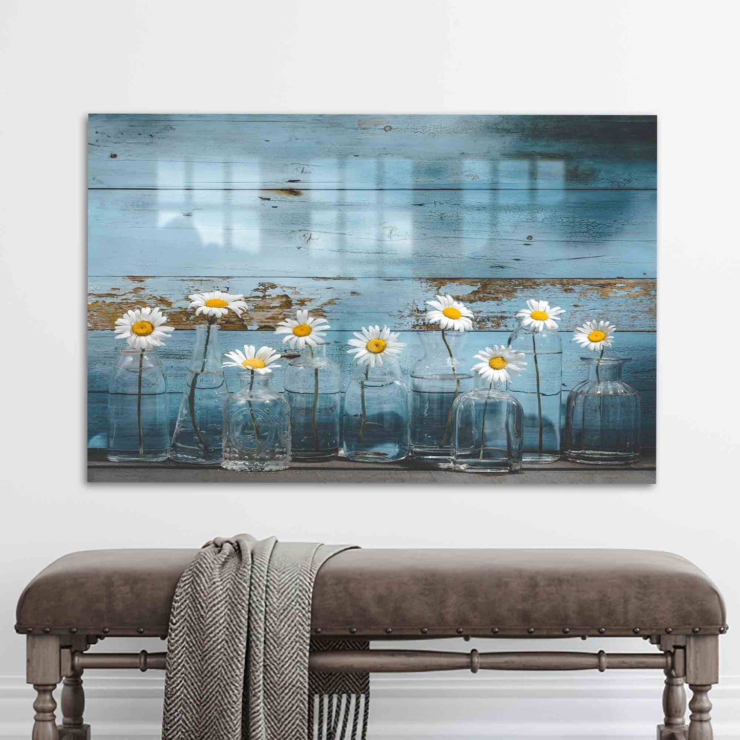 Daisy Flower Lover Botanical Glass Wall Art