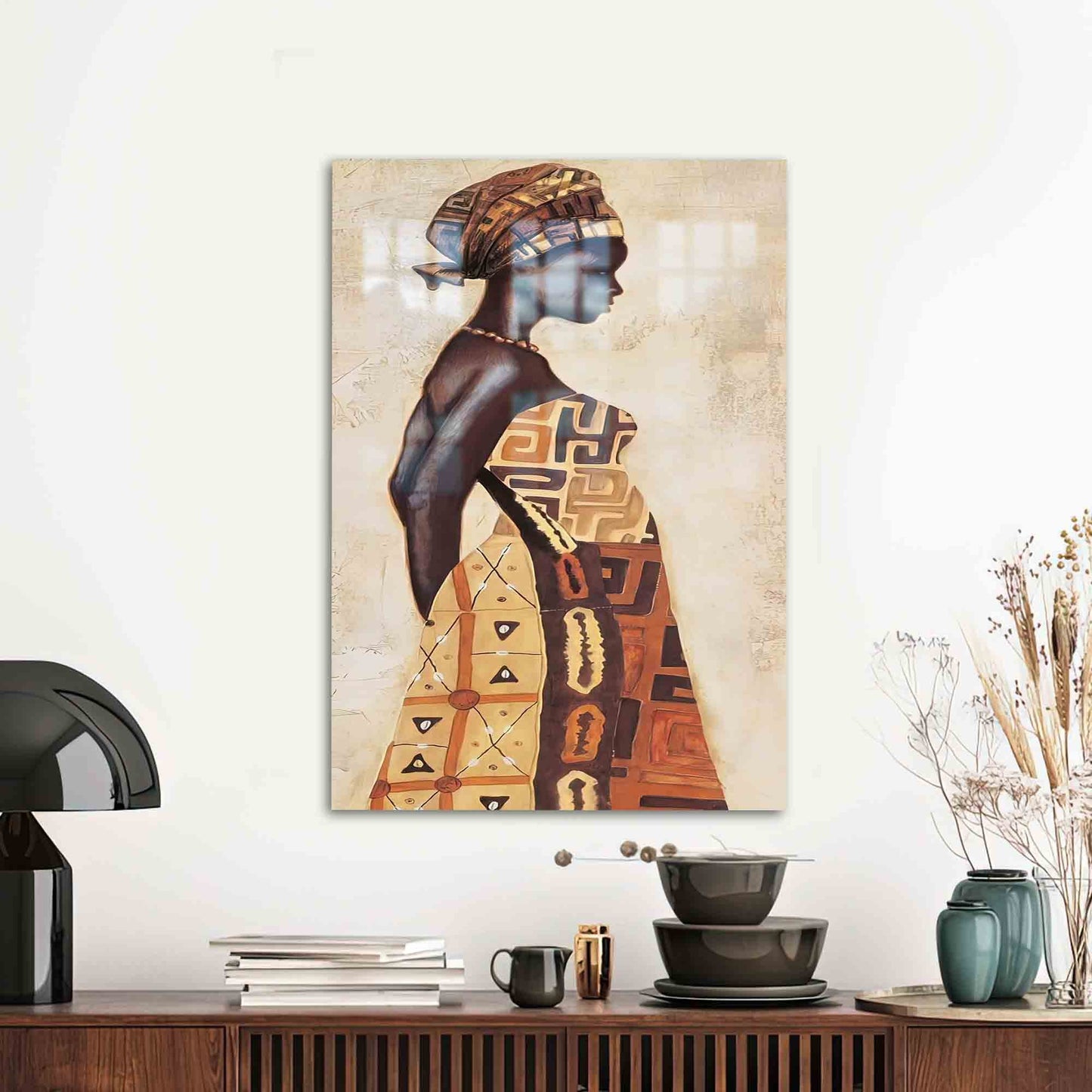 Ethnic Pattern Glass Wall Art