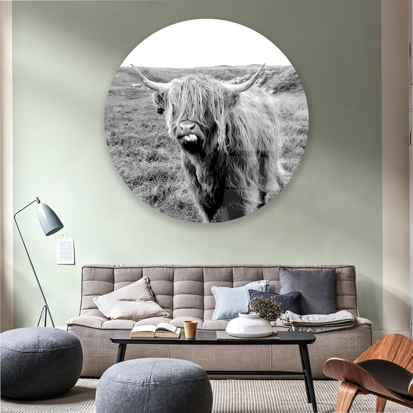 Scottish Highland Bull Glass Wall Art
