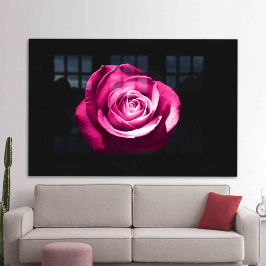 Elegant Pink Floral Glass Wall Decoration for Contemporary Home Decor