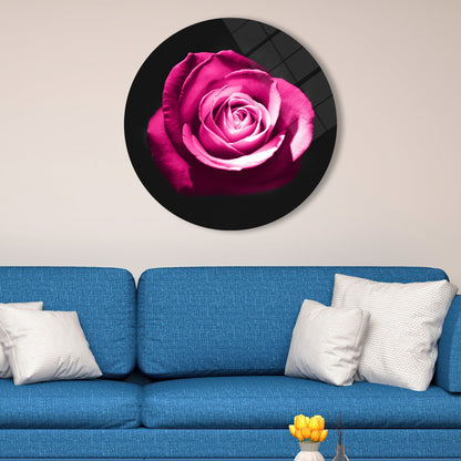 Pink Floral Glass Wall Art