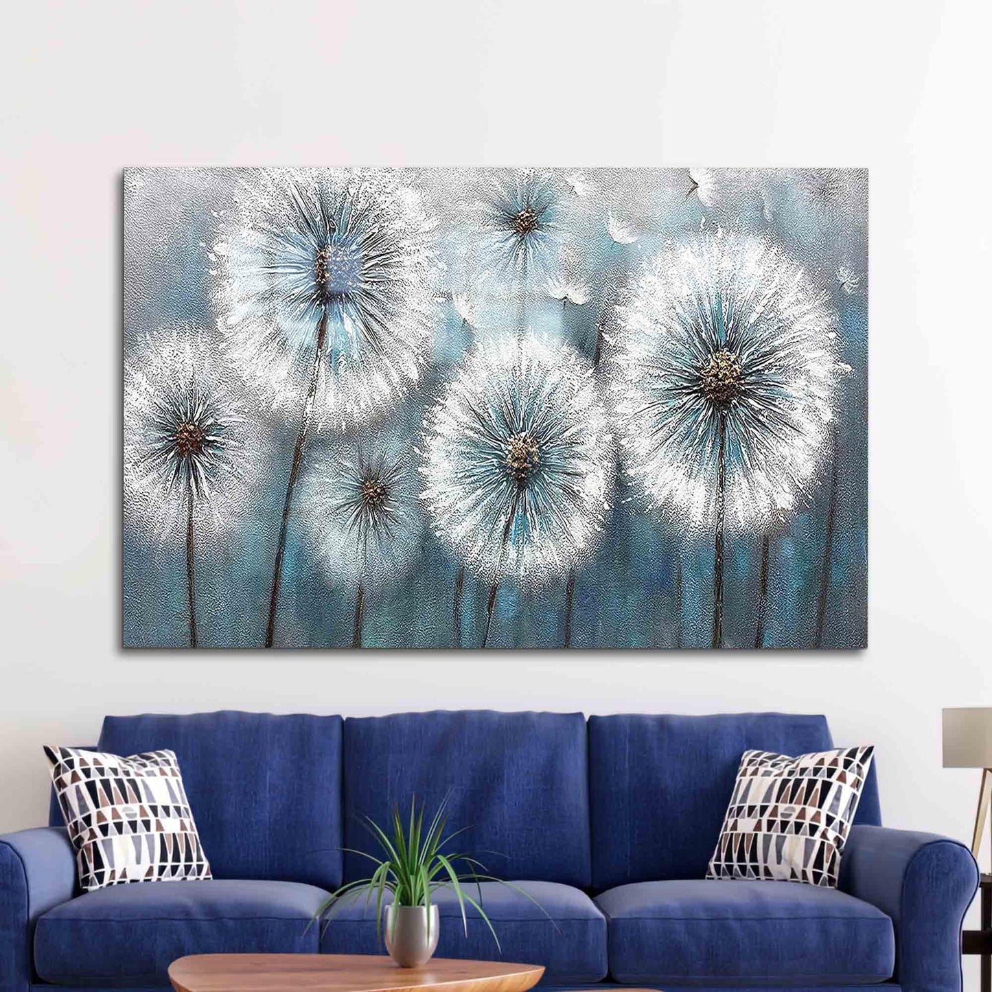 Dandelion Floral Glass Wall Art