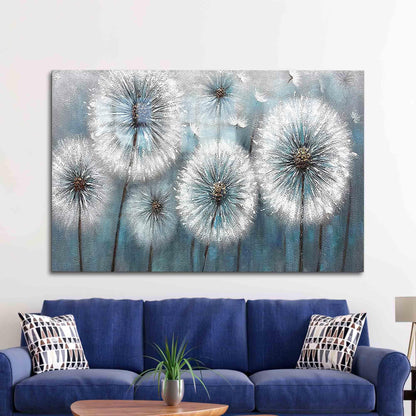 Dandelion Floral Glass Wall Art