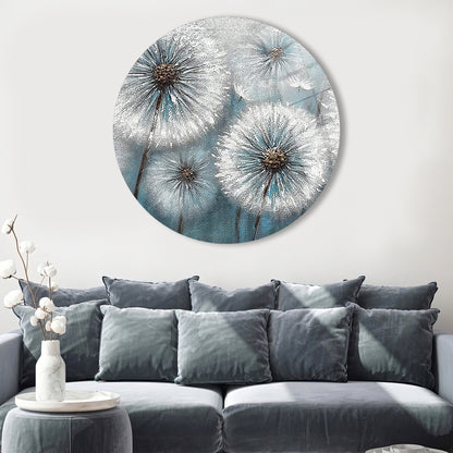 Dandelion Floral Glass Wall Art
