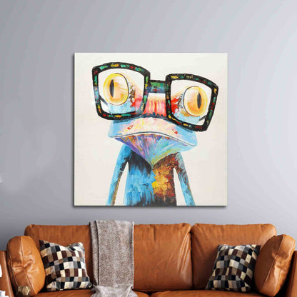 Rainbow Frog Fun Glass Wall Art