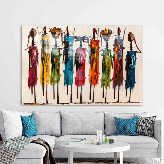 African Masai Glass Art Print - Vibrant Wall Decoration