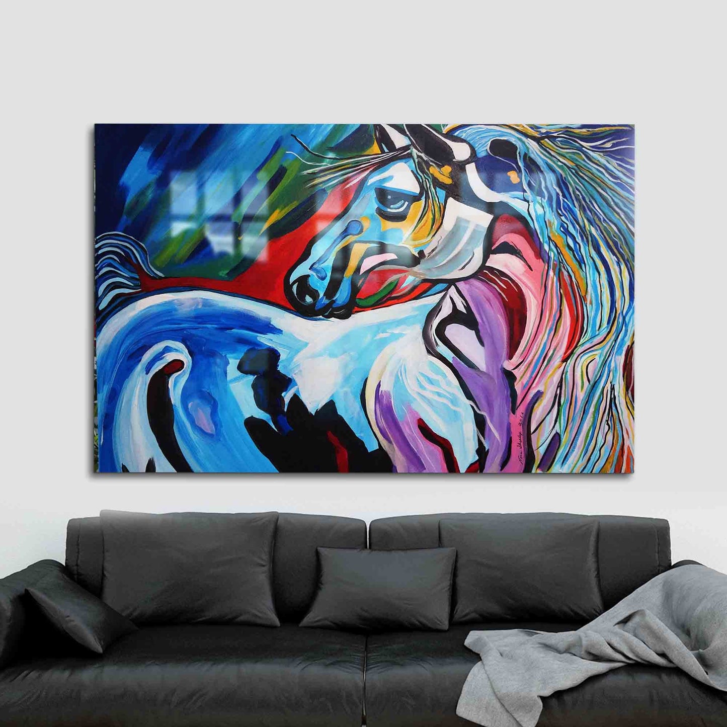 Horse Lovers Clear Crystal Glass Wall Art