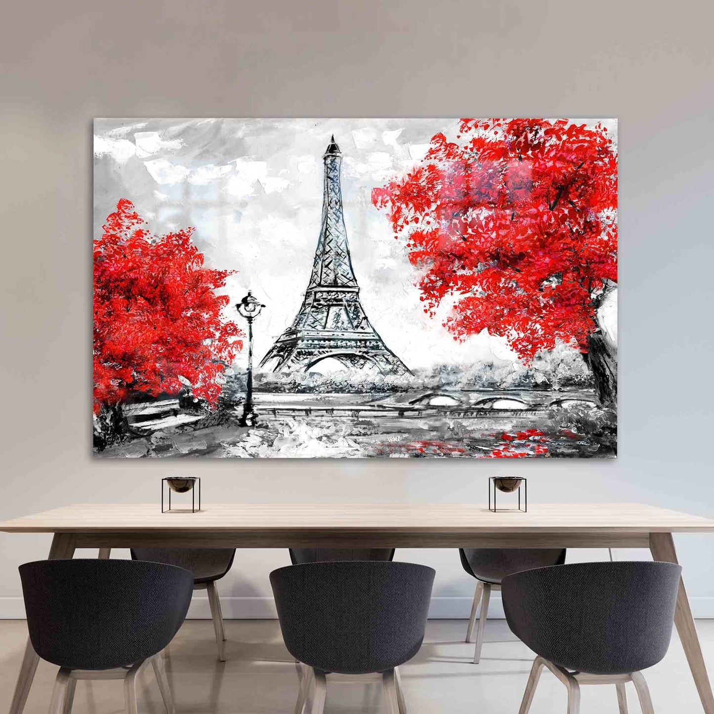 Eiffel Tower Cityscape Glass Wall Art