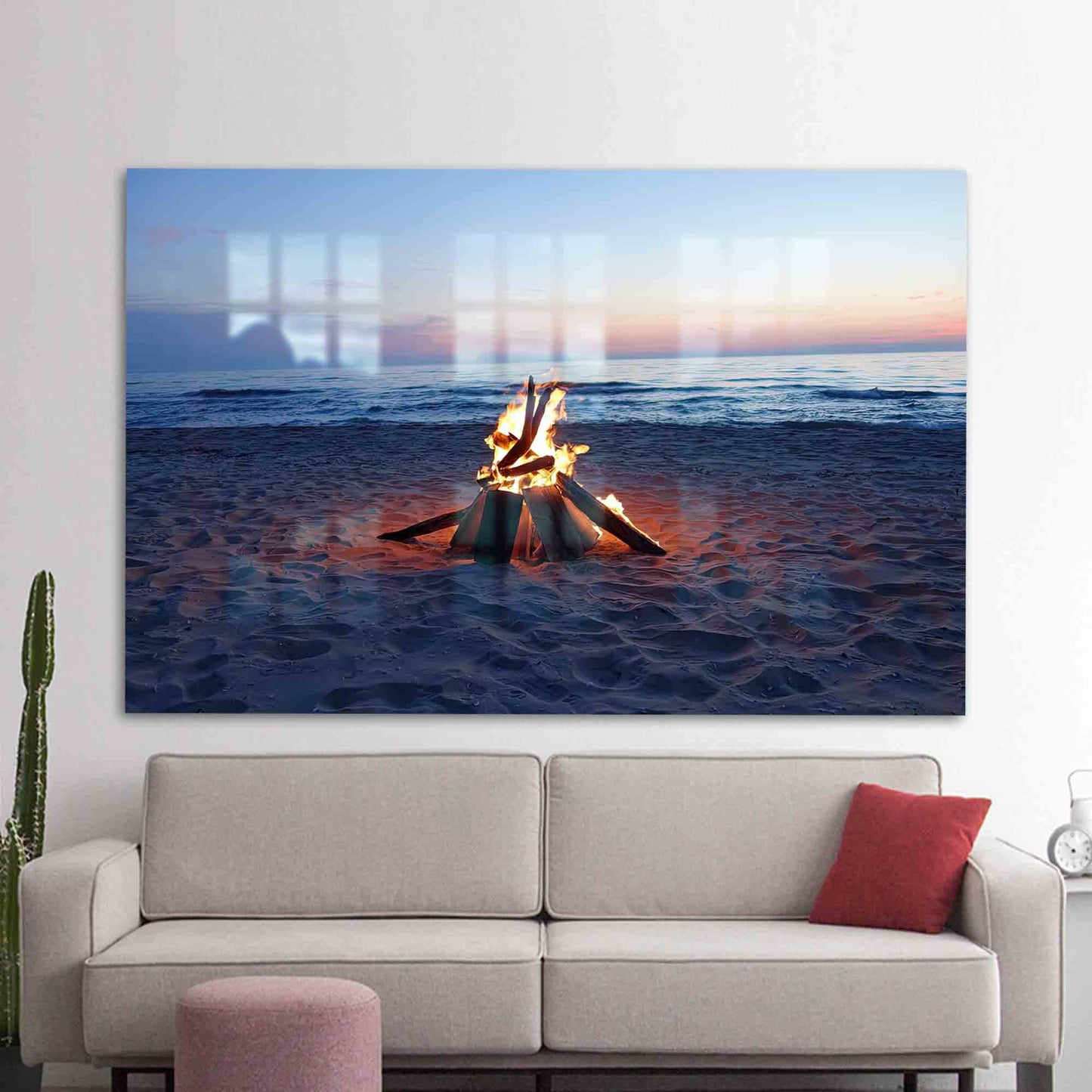 Serenity Beach Landscape Glass Wall Art