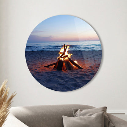 Serenity Beach Landscape Glass Wall Art