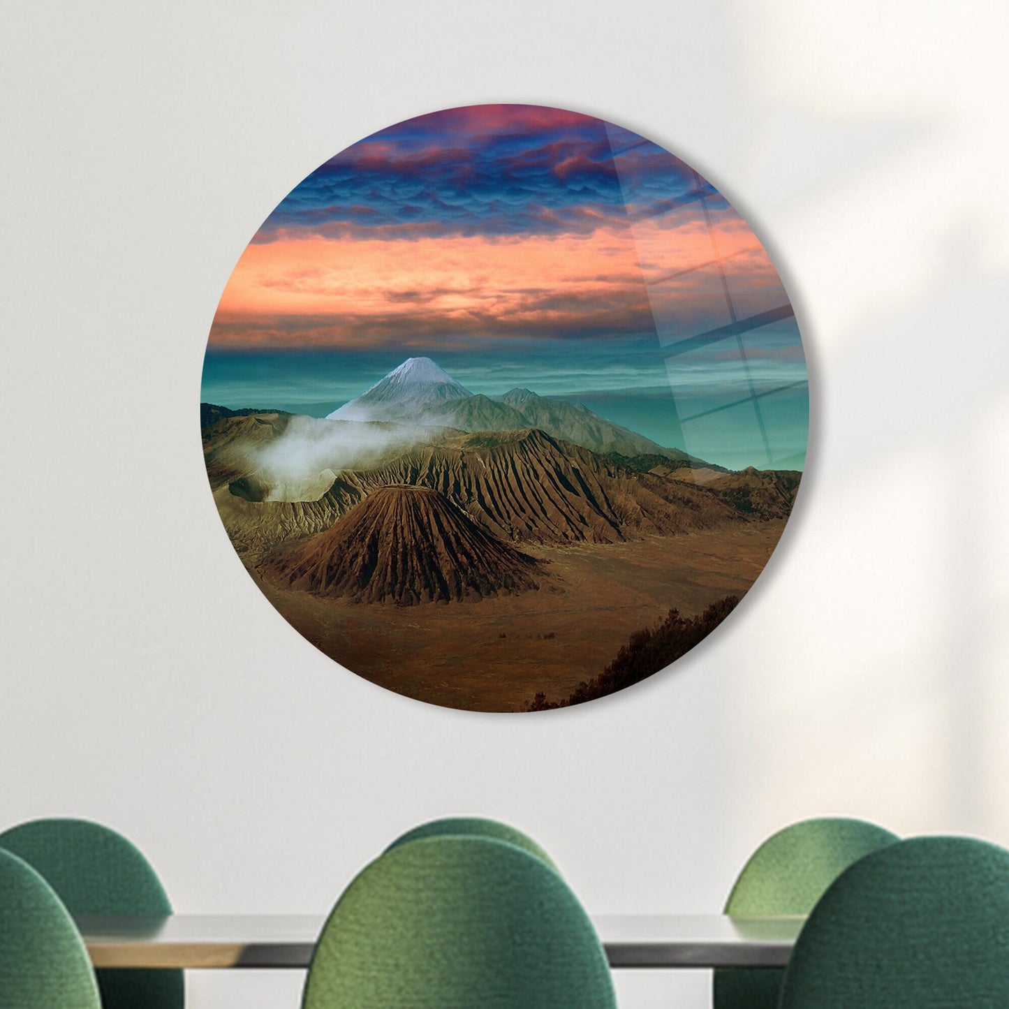 Mountain Sunset Glass Wall Art