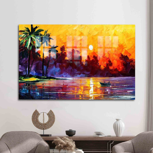 Abstract Landscape Glass Wall Decor - Stunning View Glass Wall Art