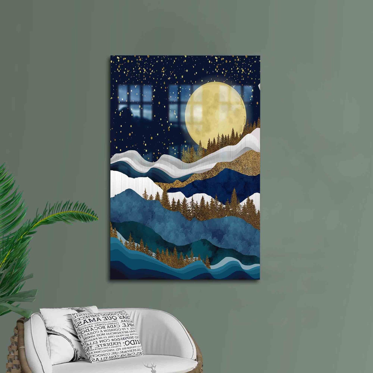 Scenic Mountain Landscape Glass Wall Art