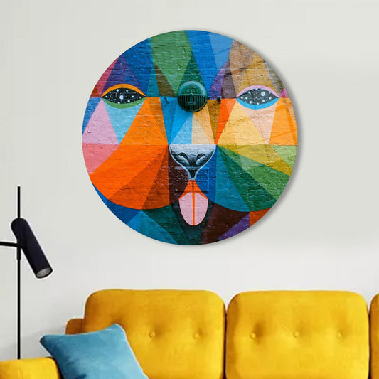 Colorful Dog Glass Wall Art - Abstract Glass Decor for Modern Home