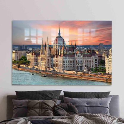 Hungarian Parliament Building Glass Wall Art