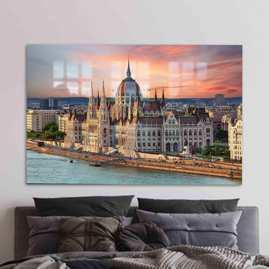 Hungarian Parliament Building Tempered Glass Wall Decoration