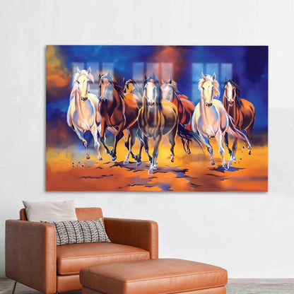 Riding Horse Oil Painting Glass Wall Art
