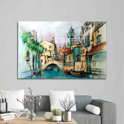 Venice Landscape Glass Wall Art