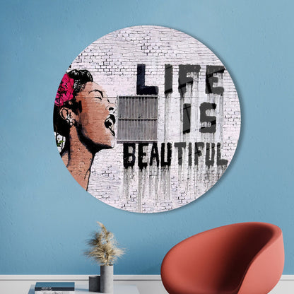 Abstract Woman Glass Wall Art: Modern Graffiti Wall Decor