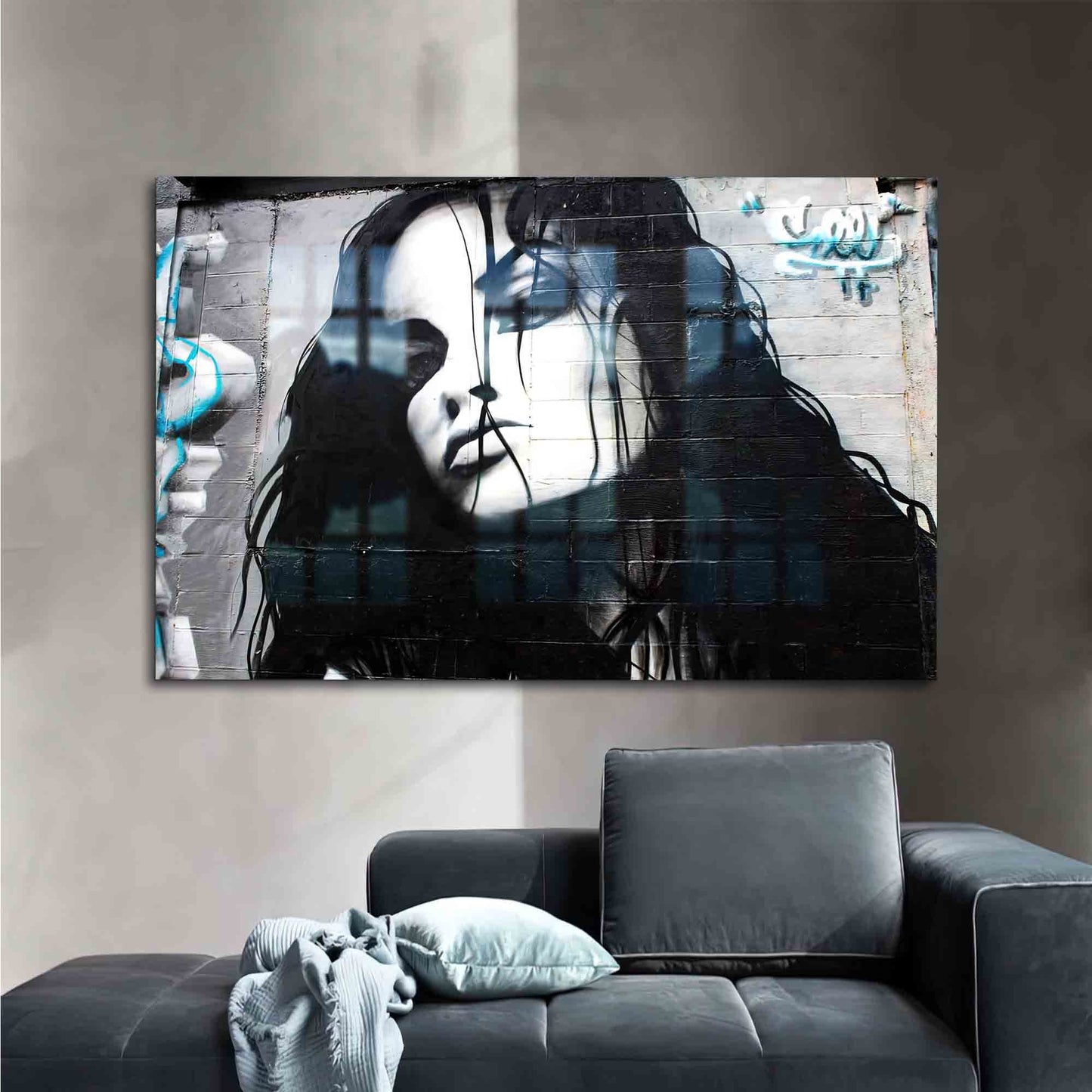 Woman Street Design Glass Wall Art