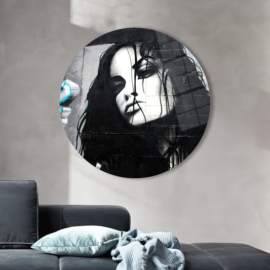 Tempered Glass Wall Art: Woman Street Glass Decor in Elegant Design