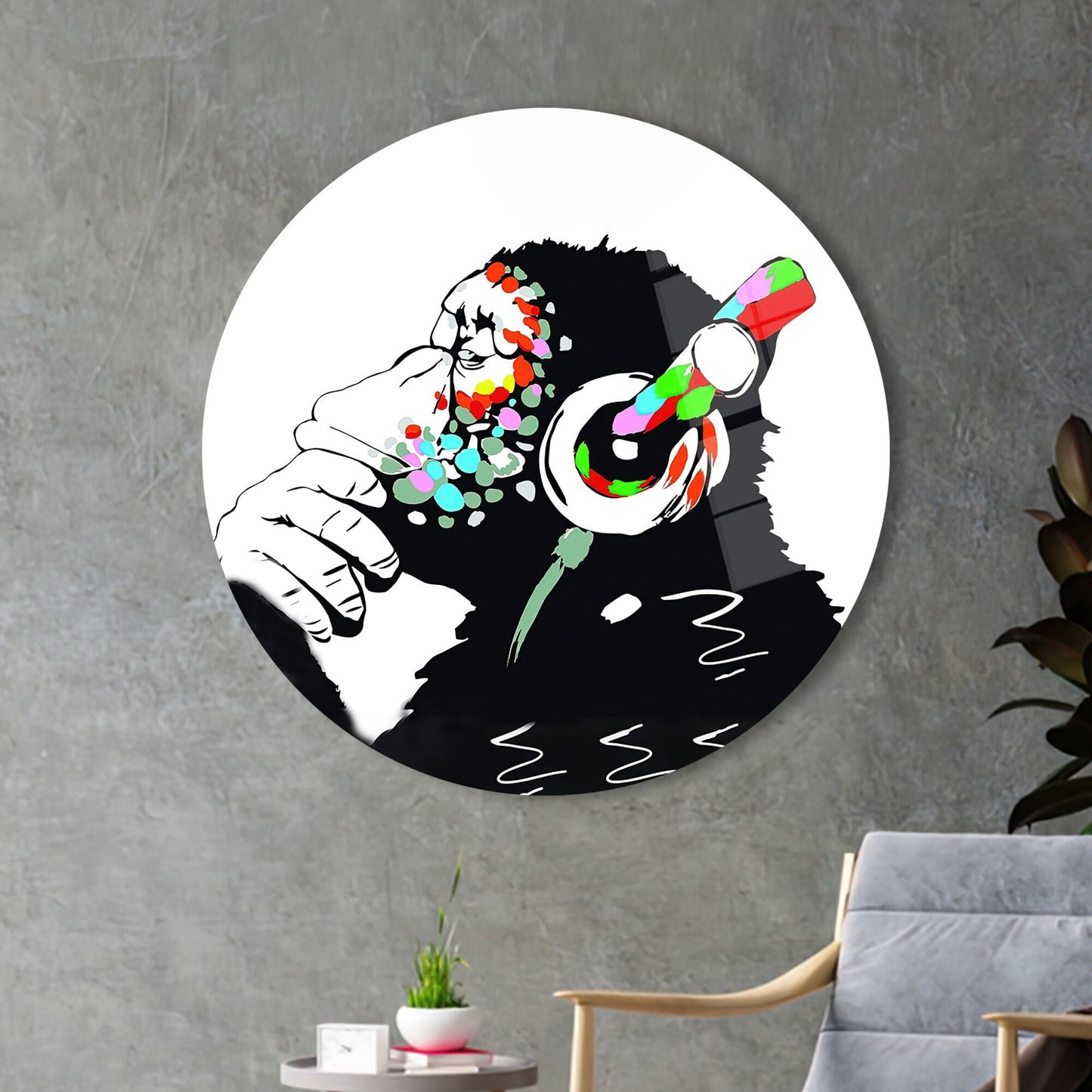 Abstract Clear Crystal Glass Wall Art