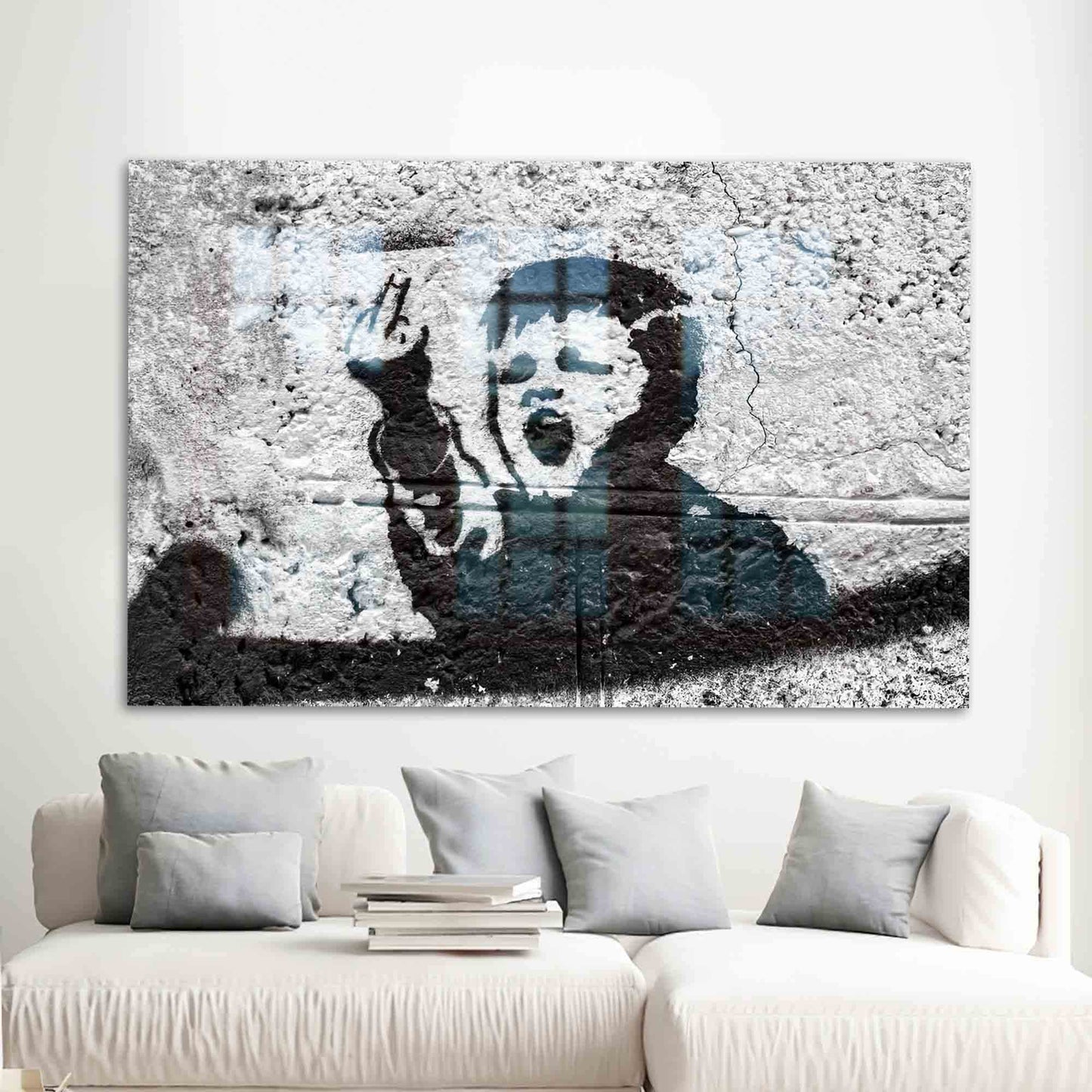 Banksy Bad Boy Glass Wall Art