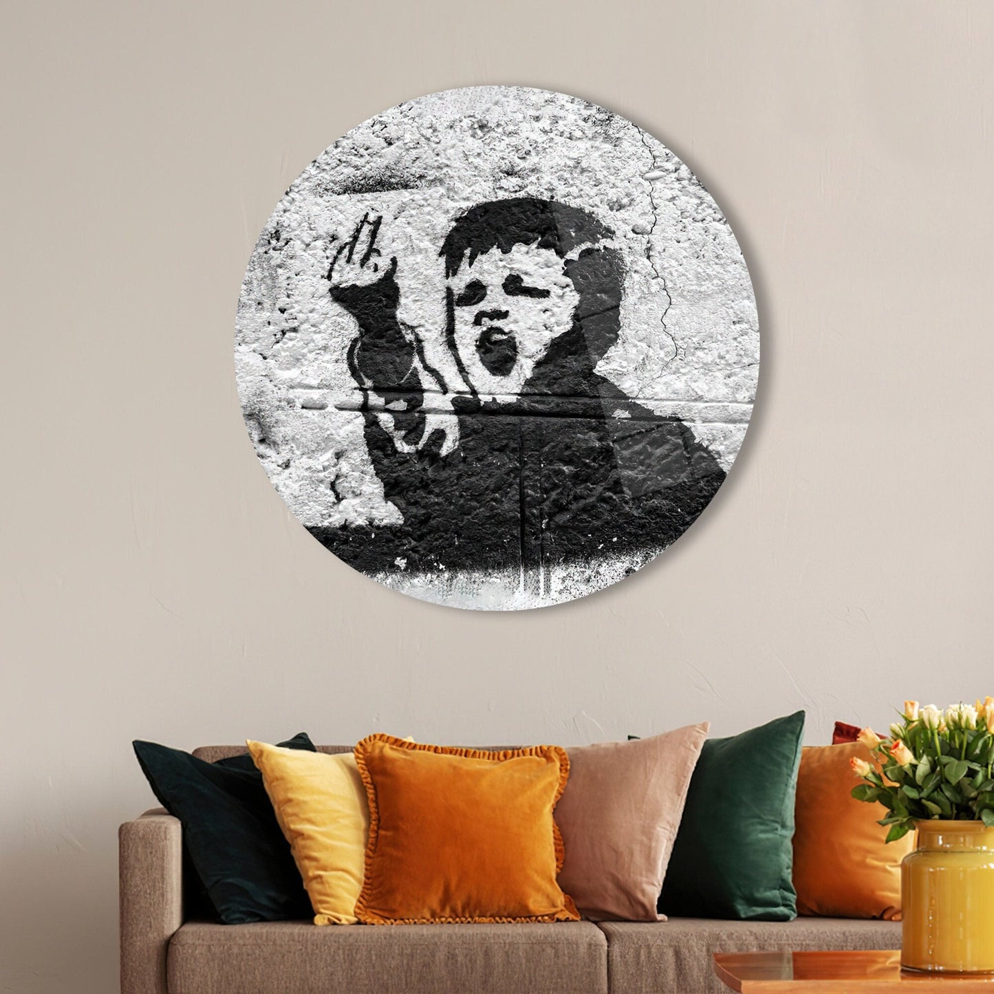 Banksy Bad Boy Glass Wall Art