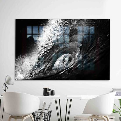 Black and White Printing Glass Wall Art